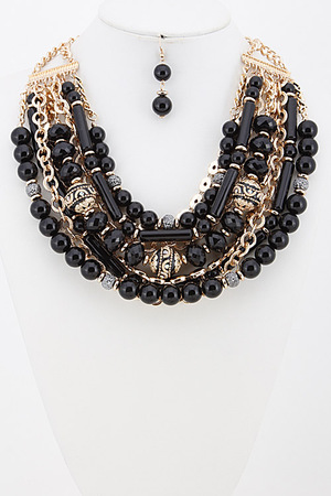 Tribal Mixed Collar Statement Necklace Set 5LAD